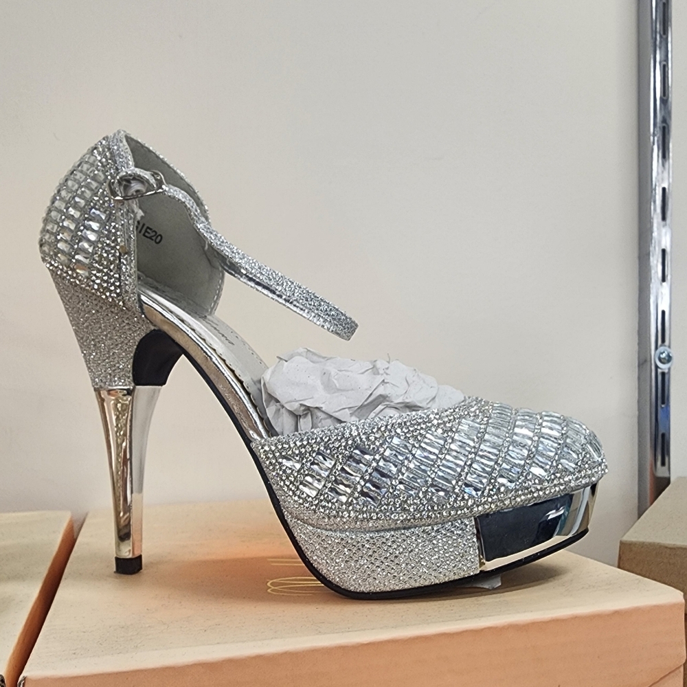 Angie Silver Heels